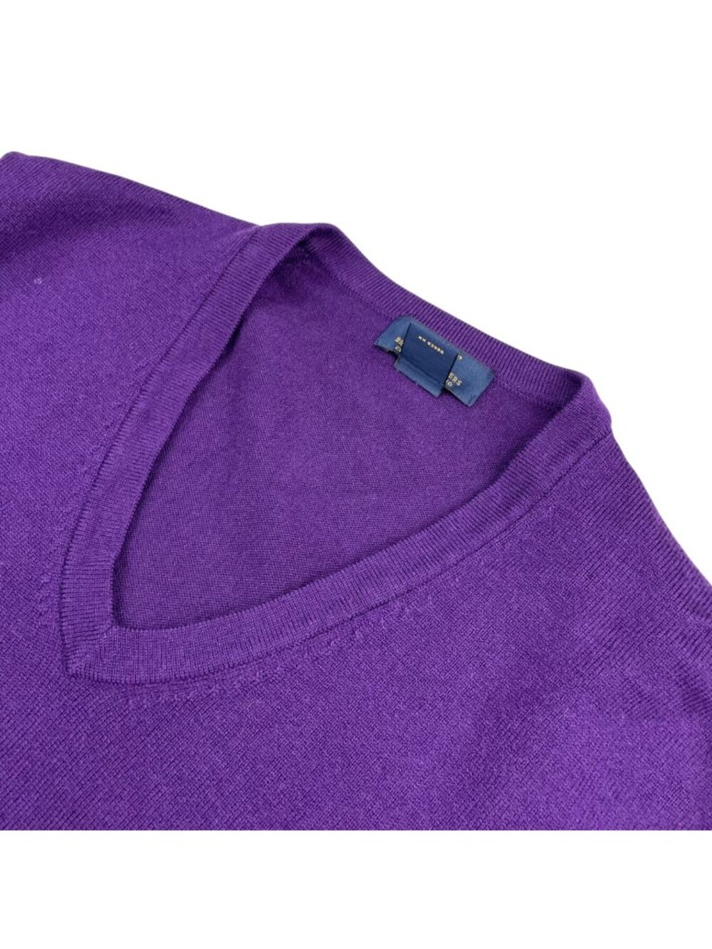 Brooks Brothers 346 Men's Wool/Nylon Stretch V-Neck Sweater Purple • Medium